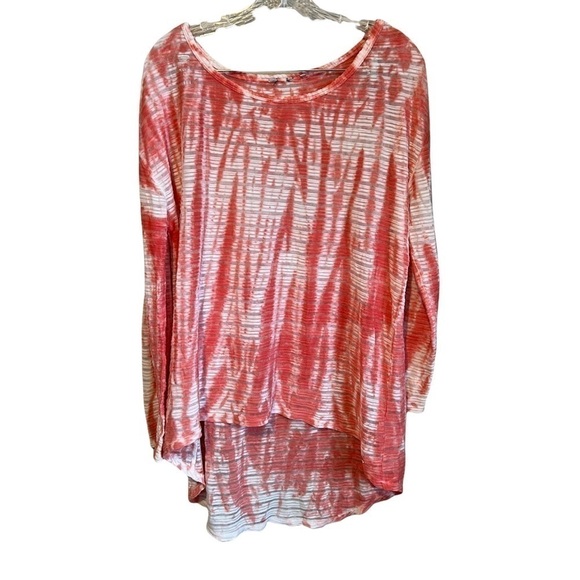 Guess Pinkish Cream Tie Dye hi Low Tunic Top - Picture 1 of 7